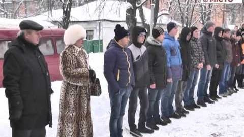 Кадр сюжету: Іще один захід до Дня Соборності – мітинг біля аграрної академії